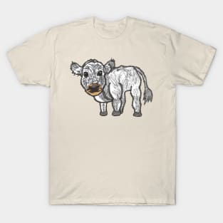 Grey fluffy cow T-Shirt